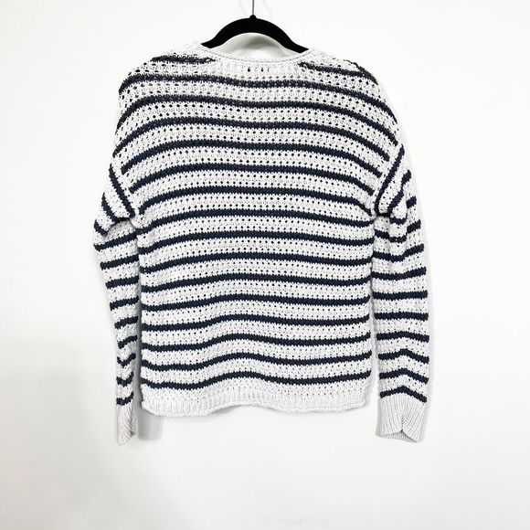 Madewell Sweater Striped Open Stitch Austen Pullover Womens Size Small - Picture 3 of 8
